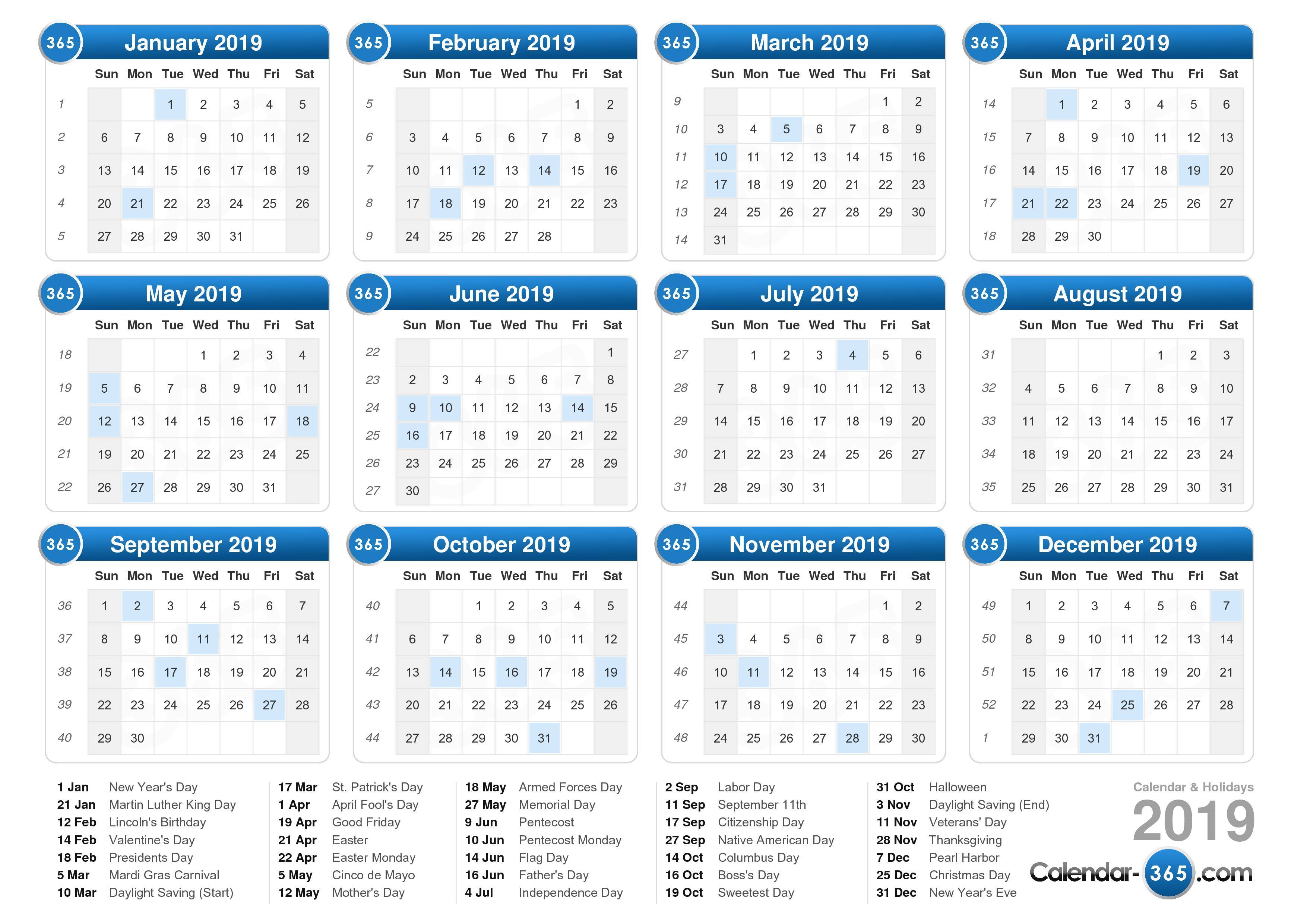 2019-calendar-free-printable-templates