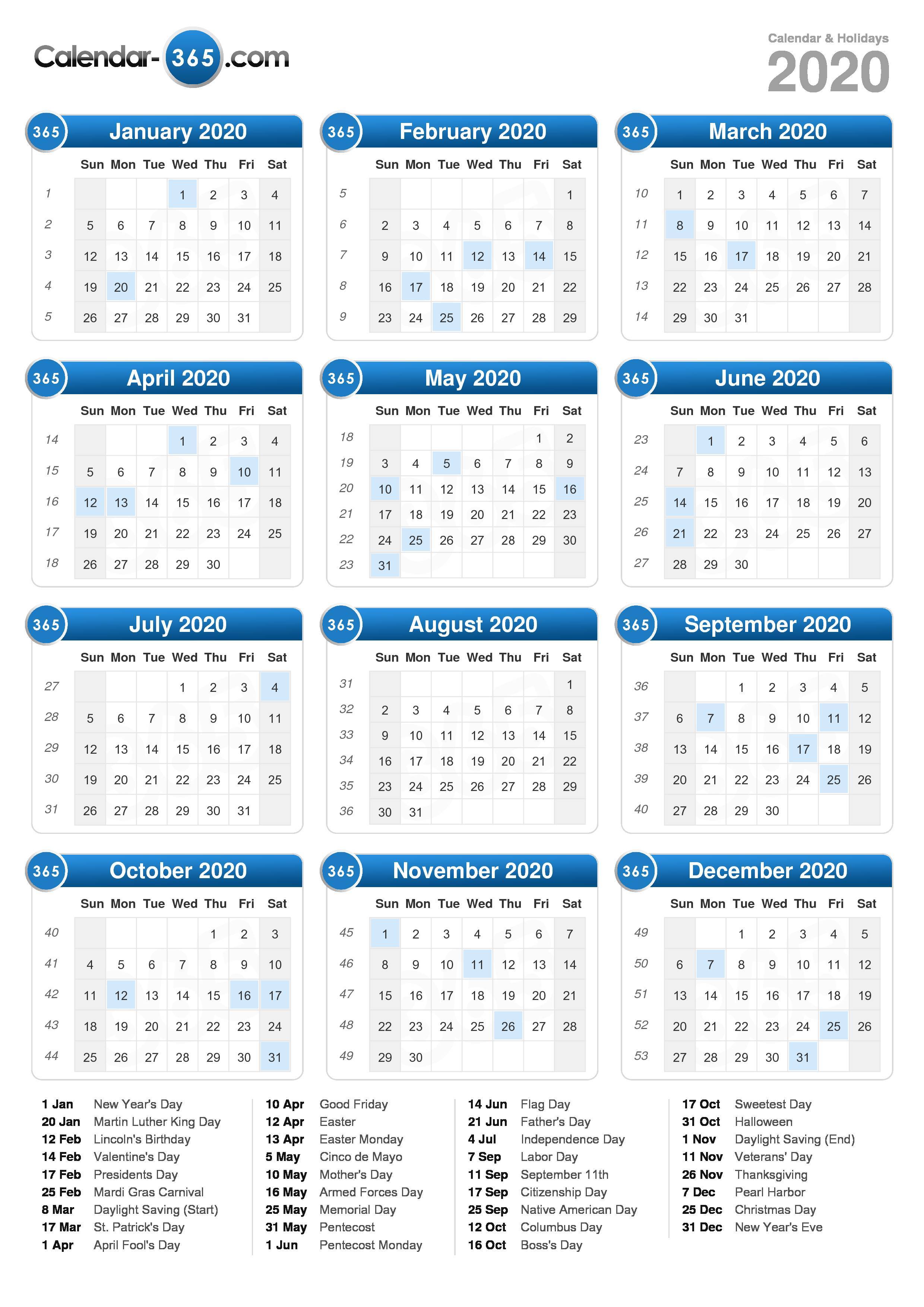 2020 Calendar2480 x 3508