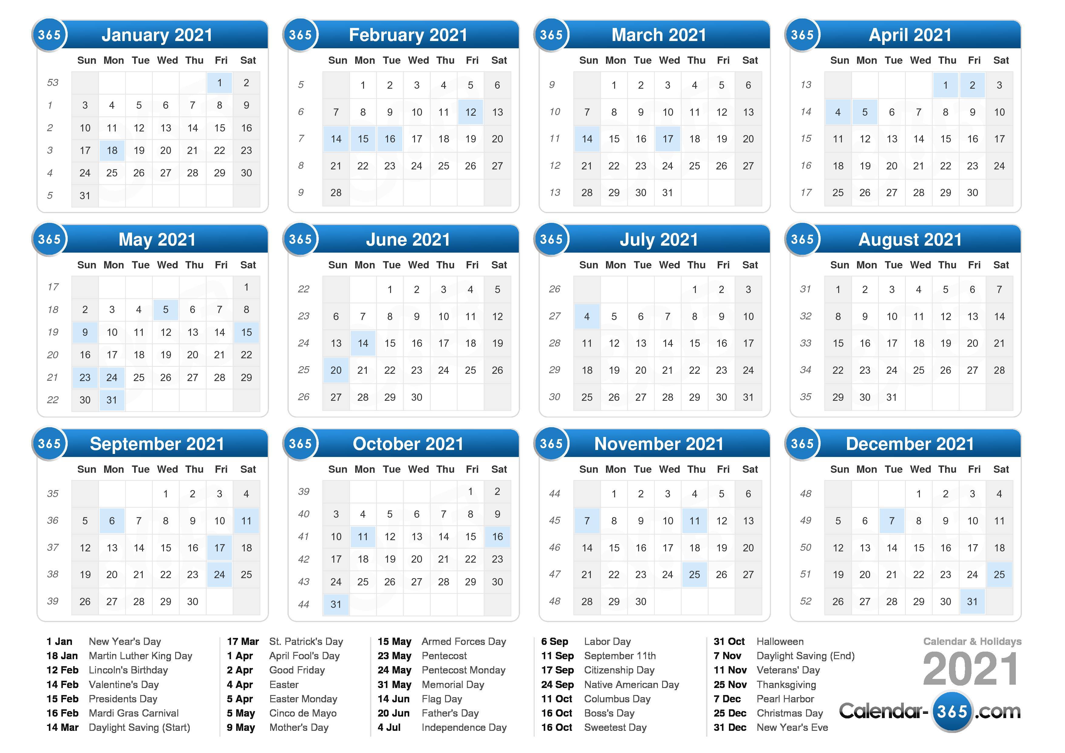 2021 by week calendar 2021 Calendar 2021 by week calendar