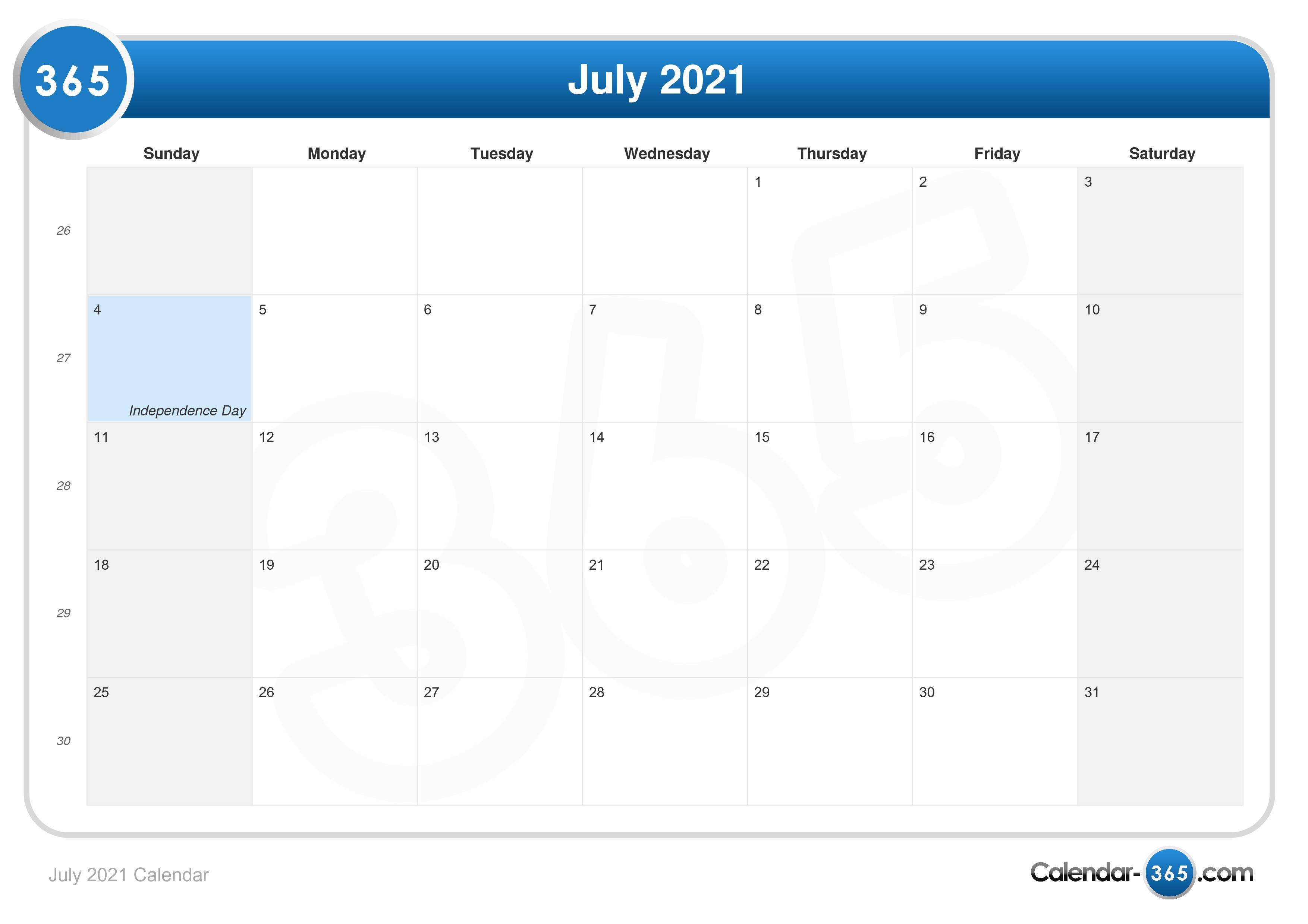 denver free days 2021 calendar July 2021 Calendar denver free days 2021 calendar