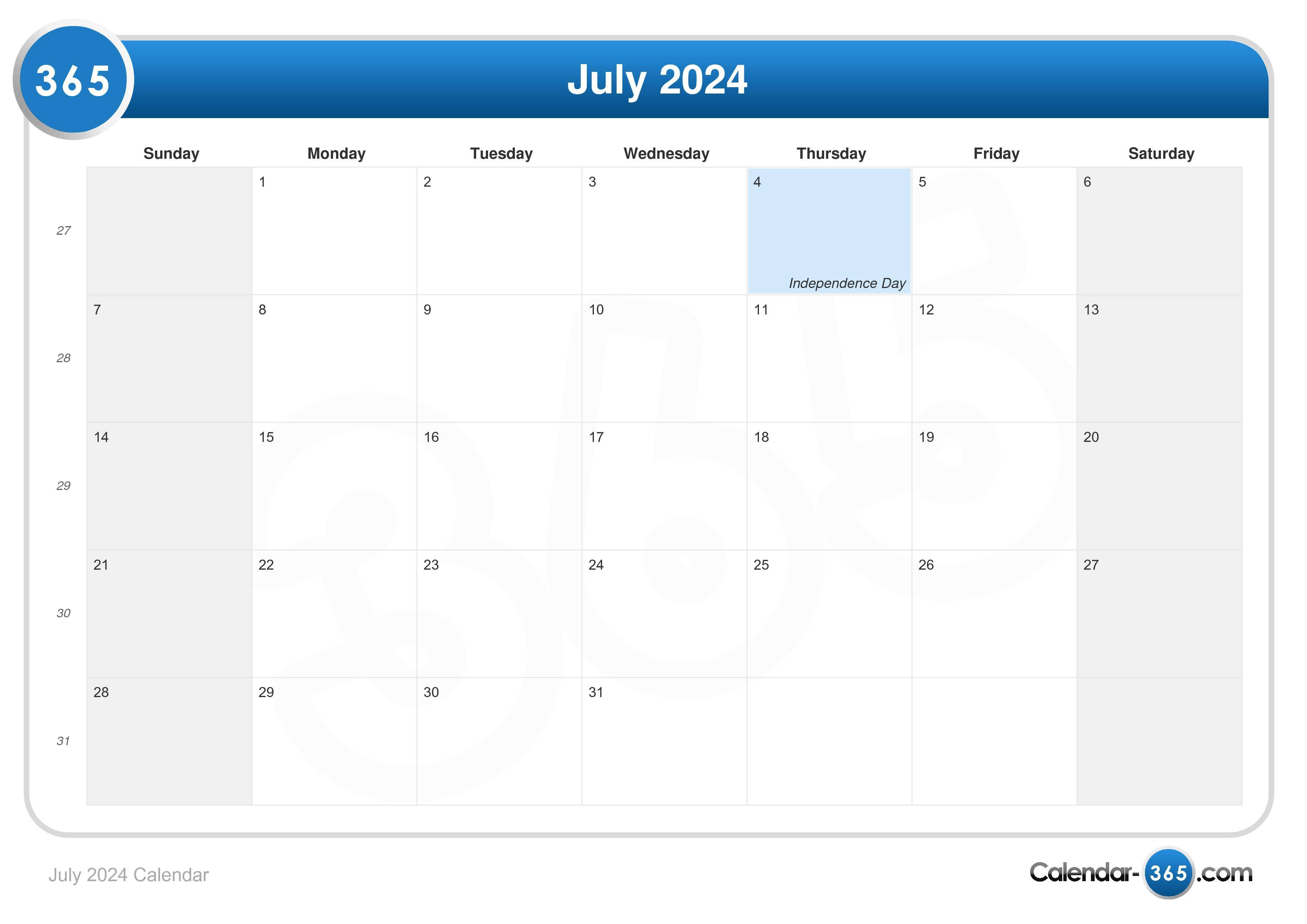 July 2024 Calendar