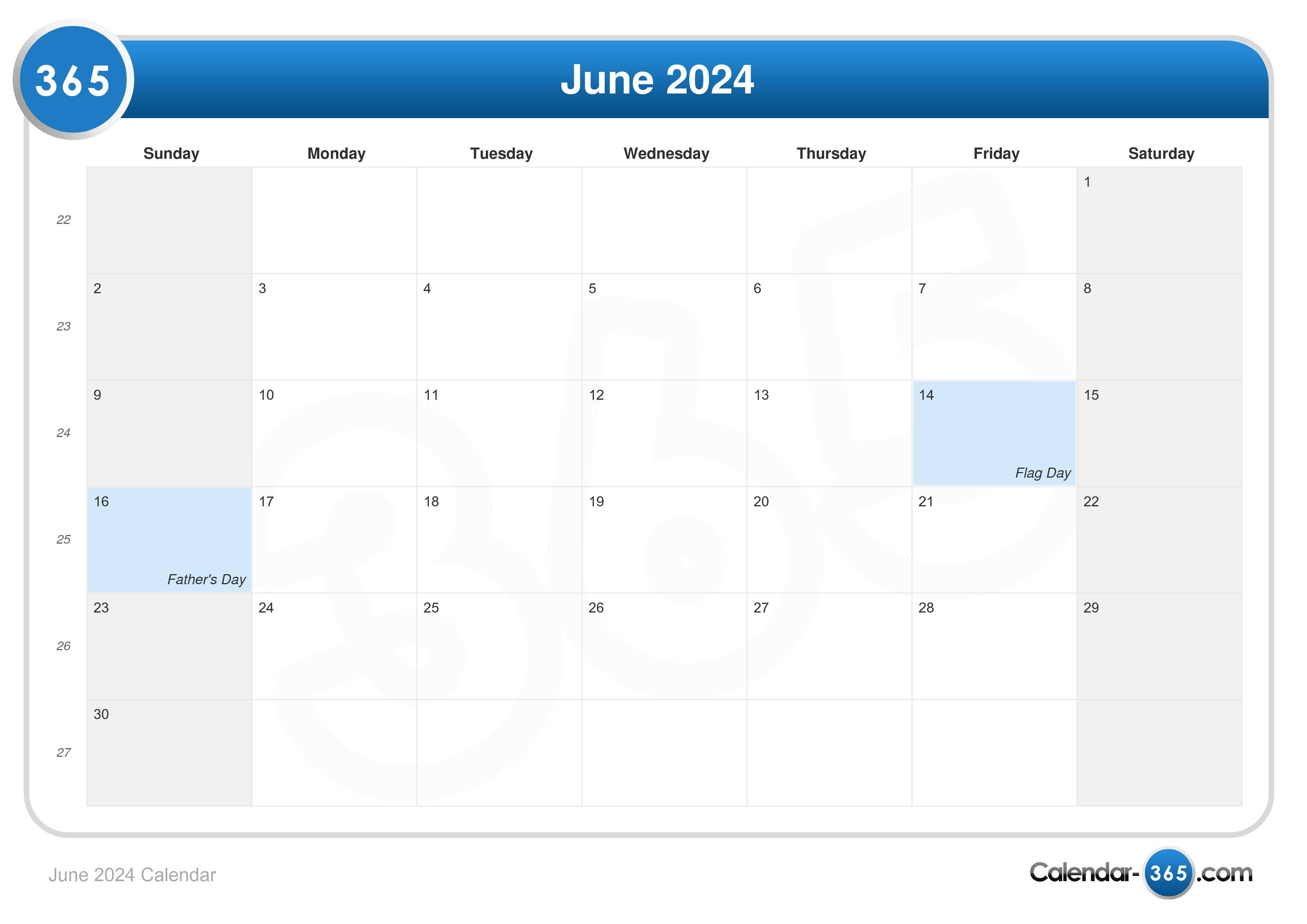 June 2024 Calendar Printable Wiki Calendar Easy to Use Calendar App 2024