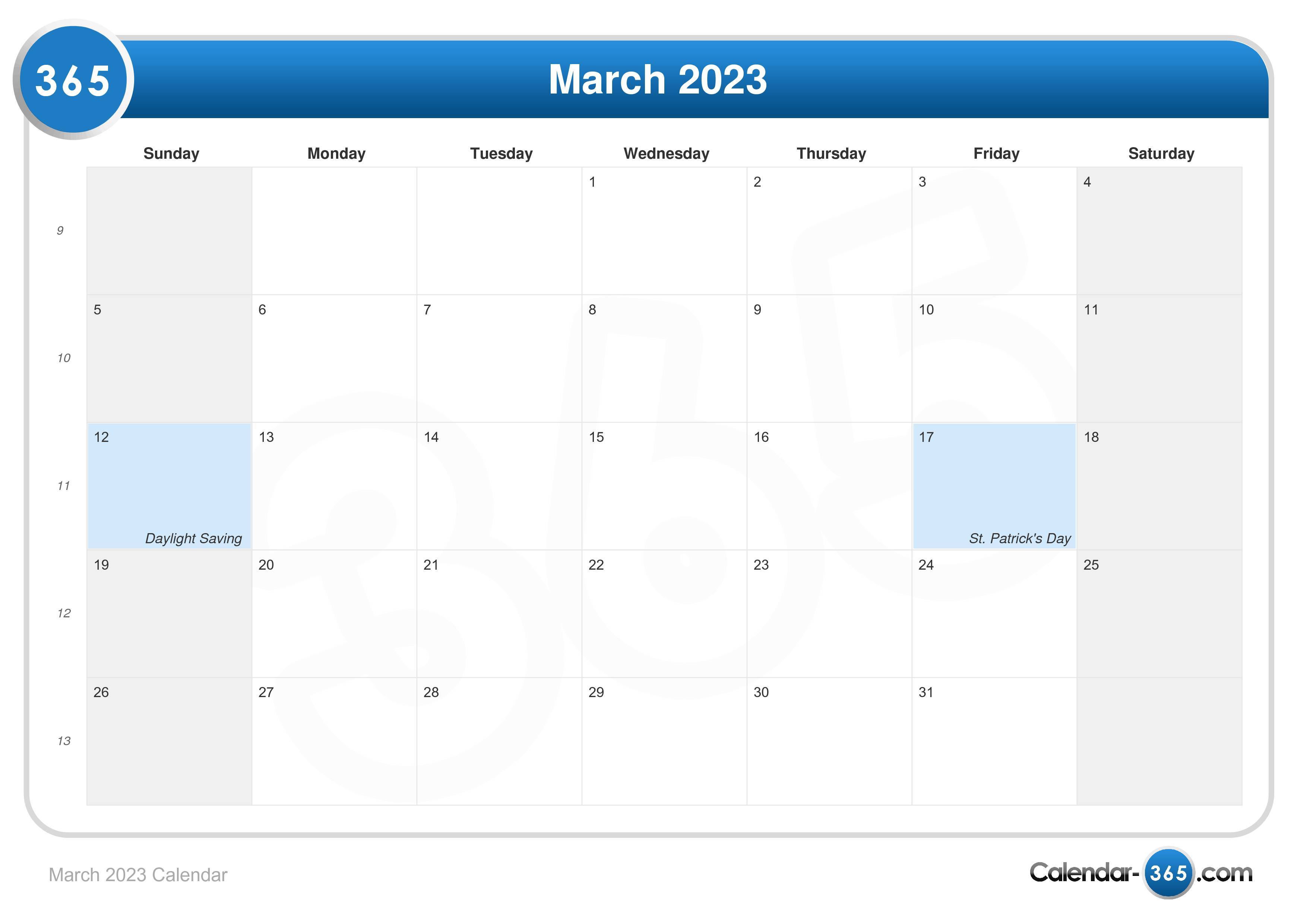 March 7 2023 2023 Calendar